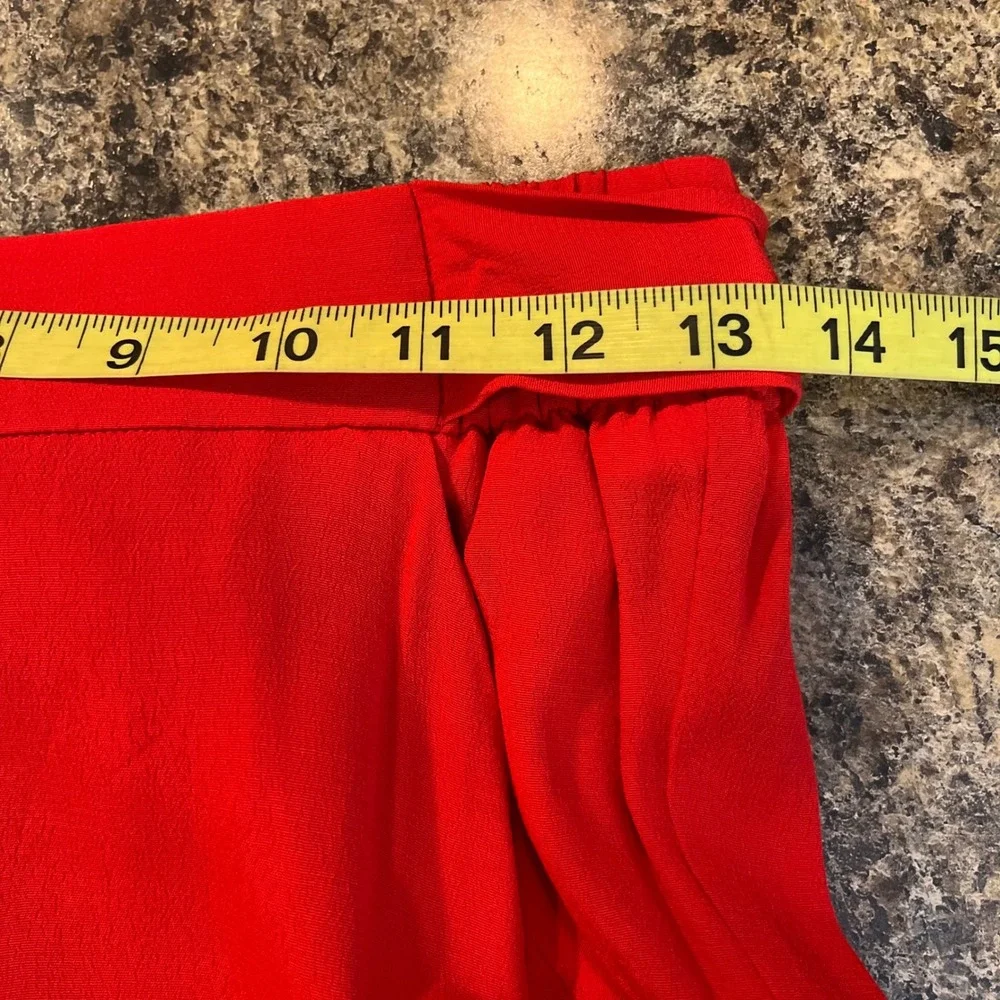 Wilfred Aritizia Red Wide Leg Crop Pants Tie in the Back Small Elastic Waist